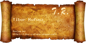 Tibor Rufusz névjegykártya